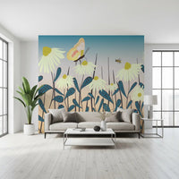 Sunny Day Daisy Garden Vægmural Vægmural