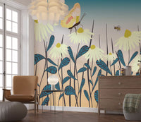 Sunny Day Daisy Garden Vægmural Vægmural