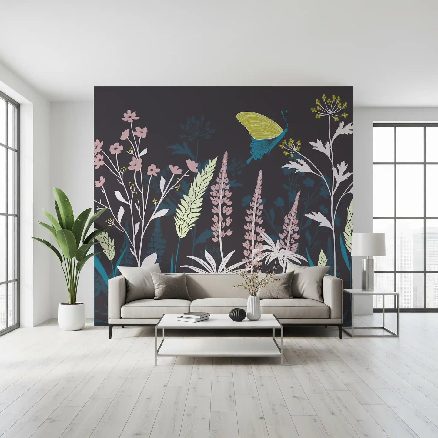 Fortryllet Skumrings Botanisk Eng Vægmaleri