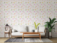 Papier peint Cœurs fantaisistes et sentiers en pointillés