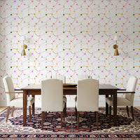 Papier peint Cœurs fantaisistes et sentiers en pointillés