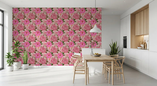 Romantic Blush Peony Botanical Wallpaper