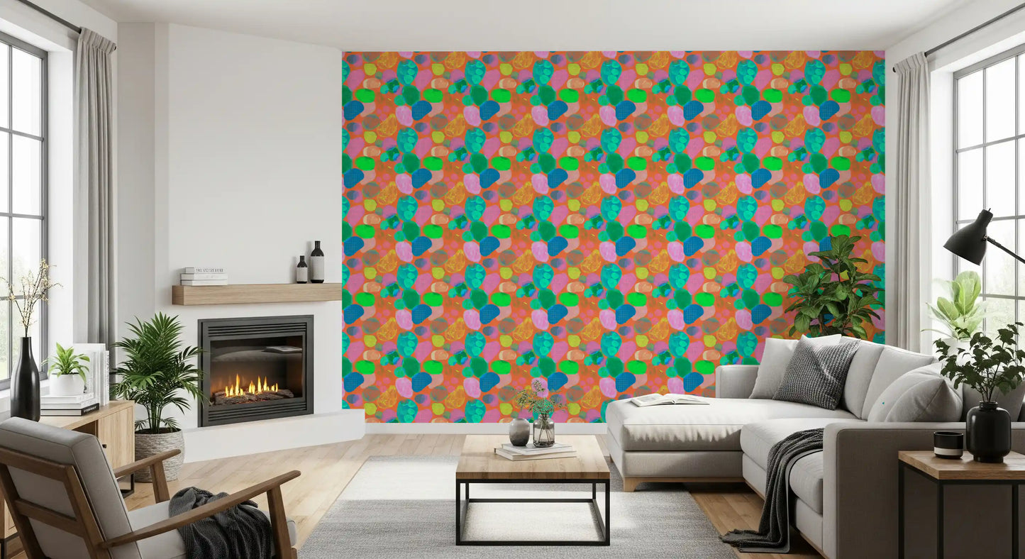 Retro Terrazzo Pop -abstrakti tapetti