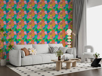 Retro Terrazzo Pop -abstrakti tapetti