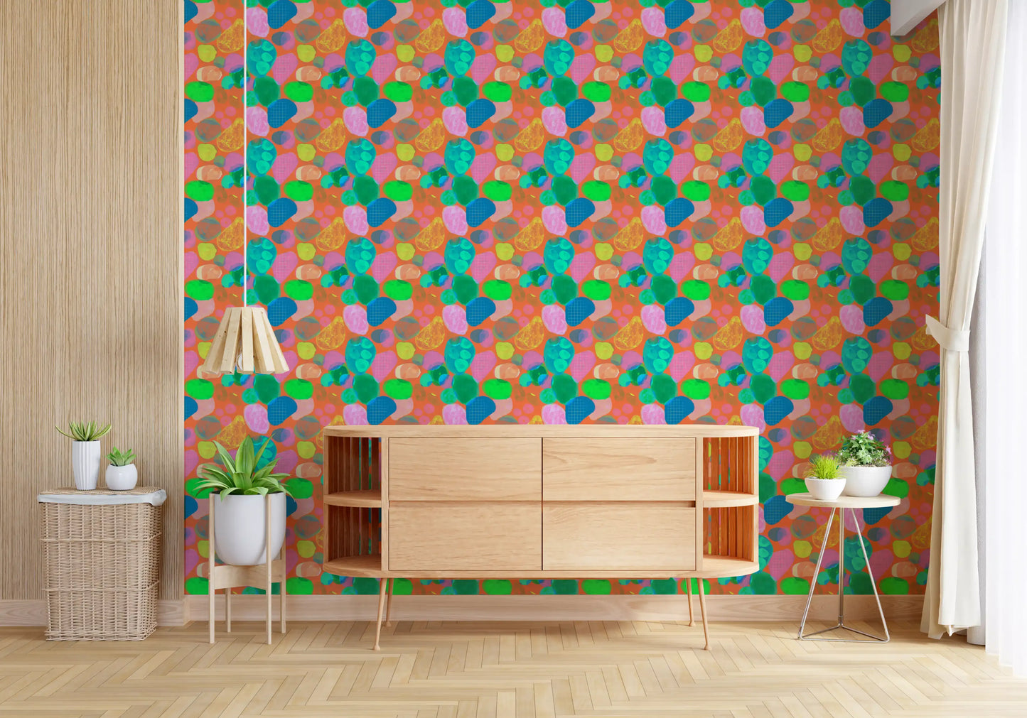 Retro Terrazzo Pop -abstrakti tapetti
