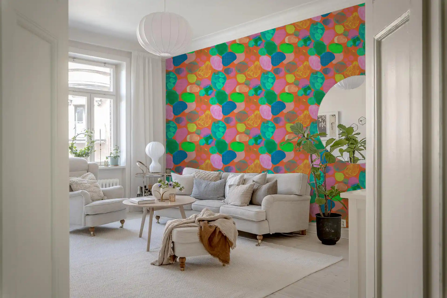 Retro Terrazzo Pop -abstrakti tapetti