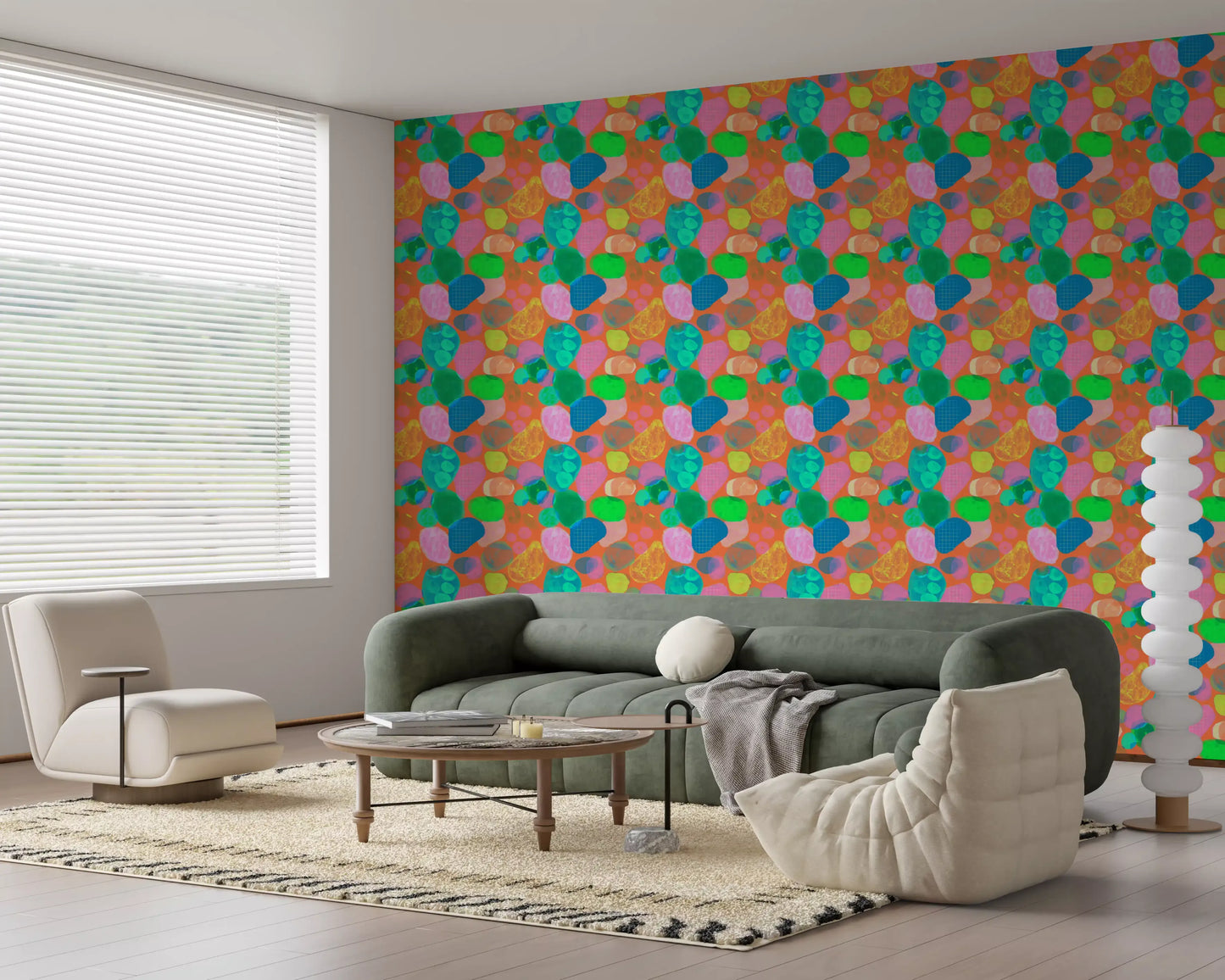 Retro Terrazzo Pop -abstrakti tapetti