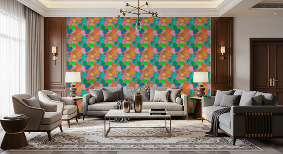 Tapet abstract retro terrazzo pop