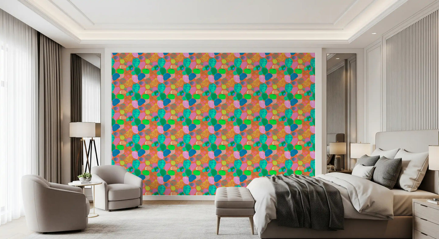 Retro Terrazzo Pop -abstrakti tapetti