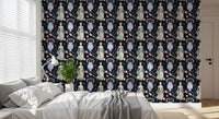 Vintage Eleganz Renaissance Kleid Blumen Tapete