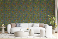 Vintage Chinoiserie Pomegranate Floral Wallpaper