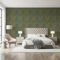 Vintage Chinoiserie Pomegranate Floral Wallpaper