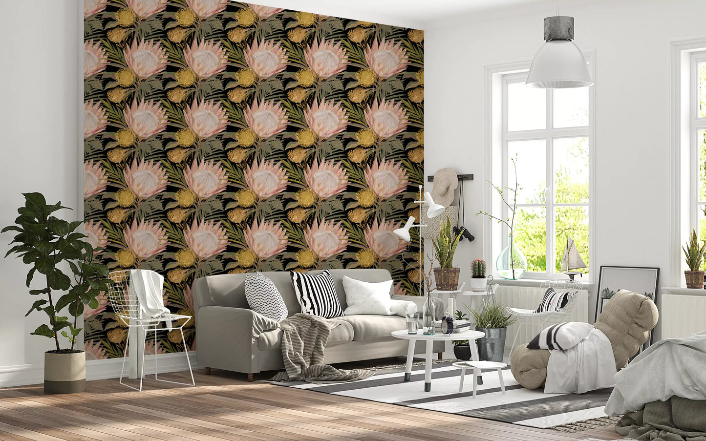 Tapete Mitternachts-Protea und Goldene Palme