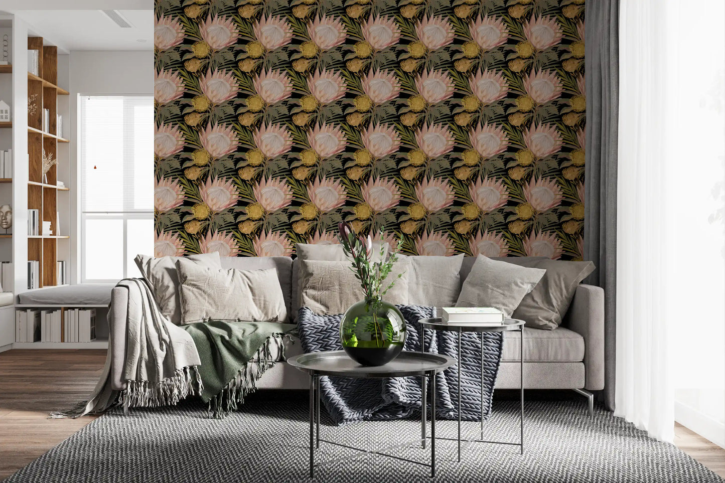 Tapete Mitternachts-Protea und Goldene Palme