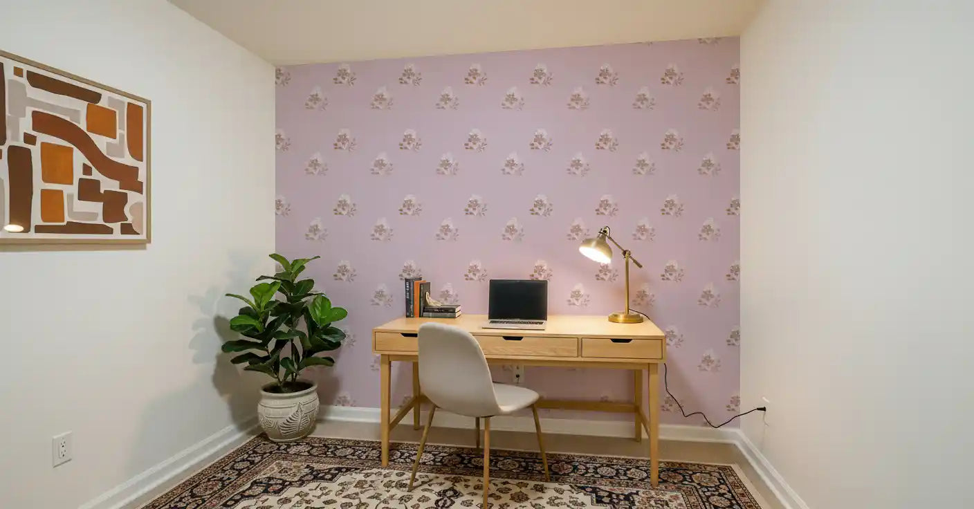 Papel pintado encantador de flores de lavanda pintadas a mano