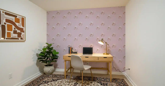 Charming Hand-Painted Lavender Floral Wallpaper