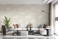 Flødefarvet Mid Century Sky med Skyer Tapet⁠