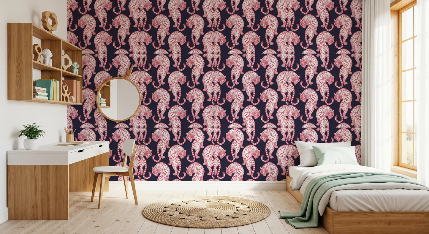 Midnight Rose Prowling Tiger Tapete