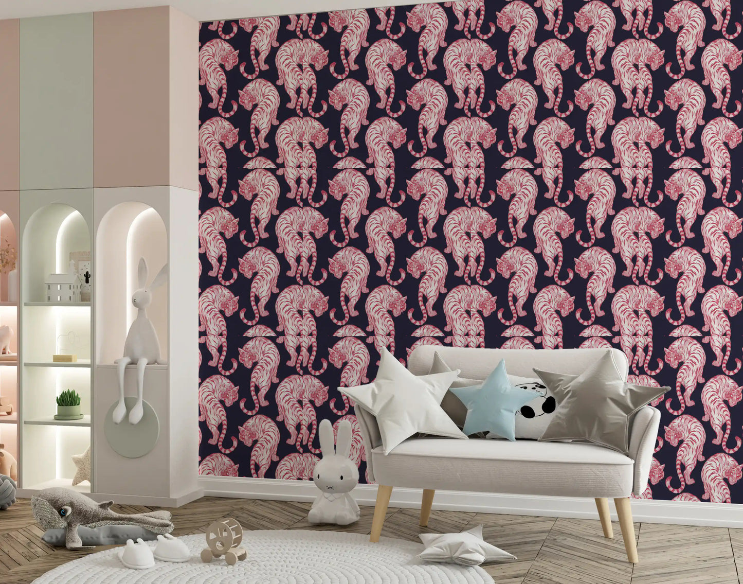 Midnight Rose Prowling Tiger Tapete