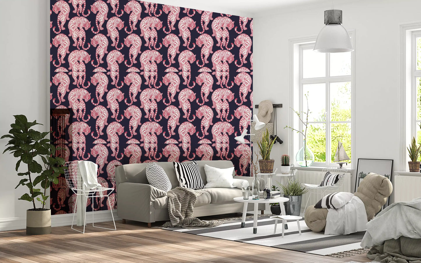 Midnight Rose Prowling Tiger Tapete