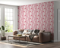 Carta da parati con motivo tigre rosa chic