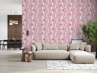 Carta da parati con motivo tigre rosa chic