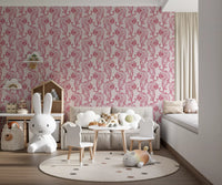 Crimson Tiger Chinoiserie Pattern Wallpaper Wallpaper⁠