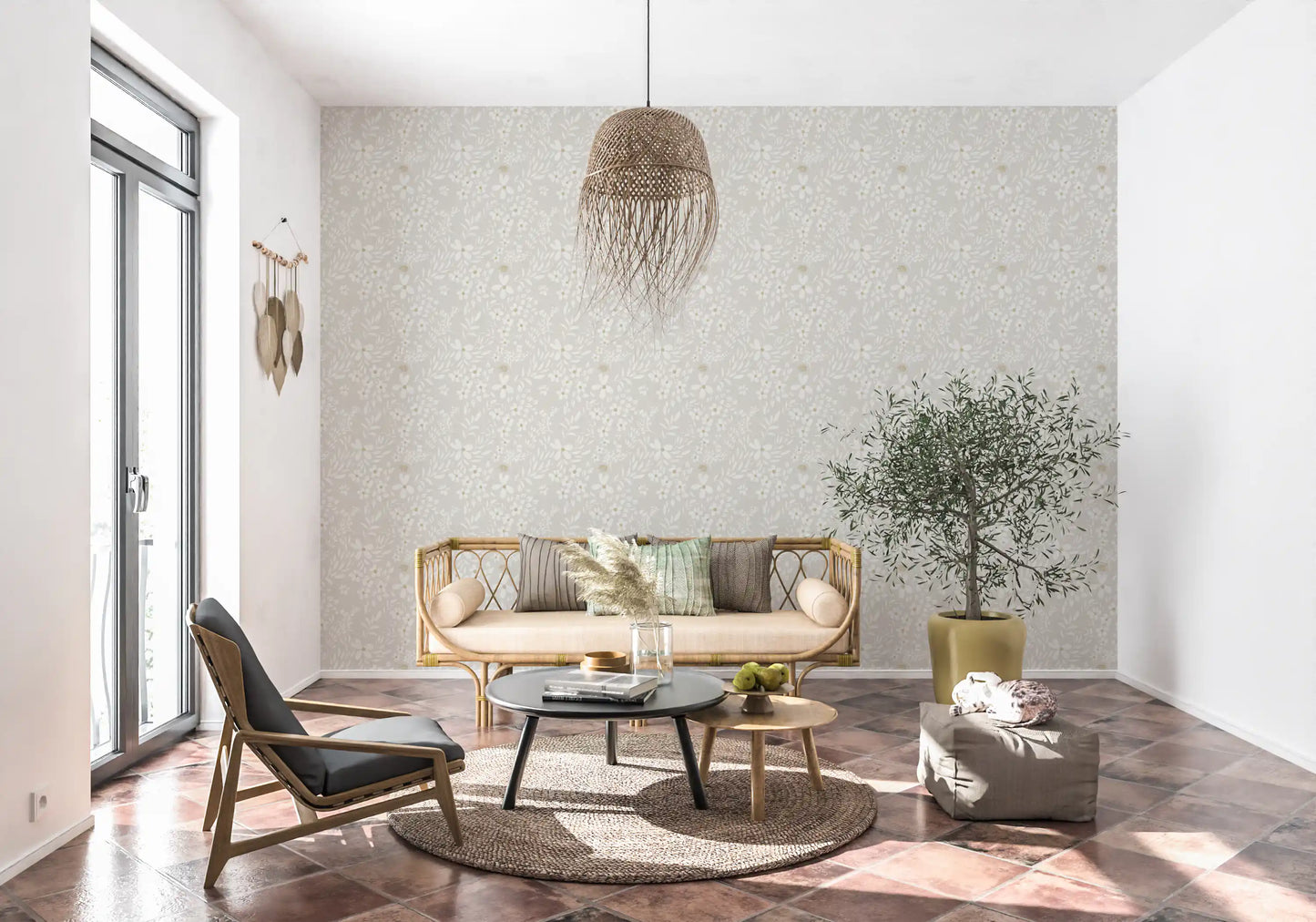 Delikat Eng Silhuet Neutral Tapet Tapet⁠