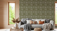 Olive Meadow Tapete mit welligem Streifen