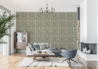 Olive Meadow Tapete mit welligem Streifen