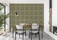 Olive Meadow Tapete mit welligem Streifen