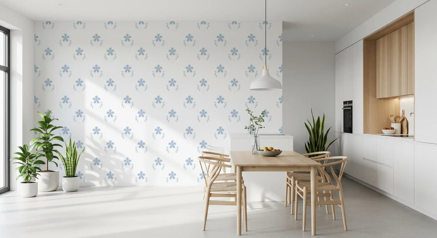 Papier peint Serene Scandi Blue Blossom