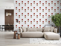 Papier peint Rouge Mughal Blossom