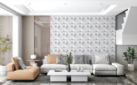 Nordic Blossom Sanftes Periwinkle Tapete