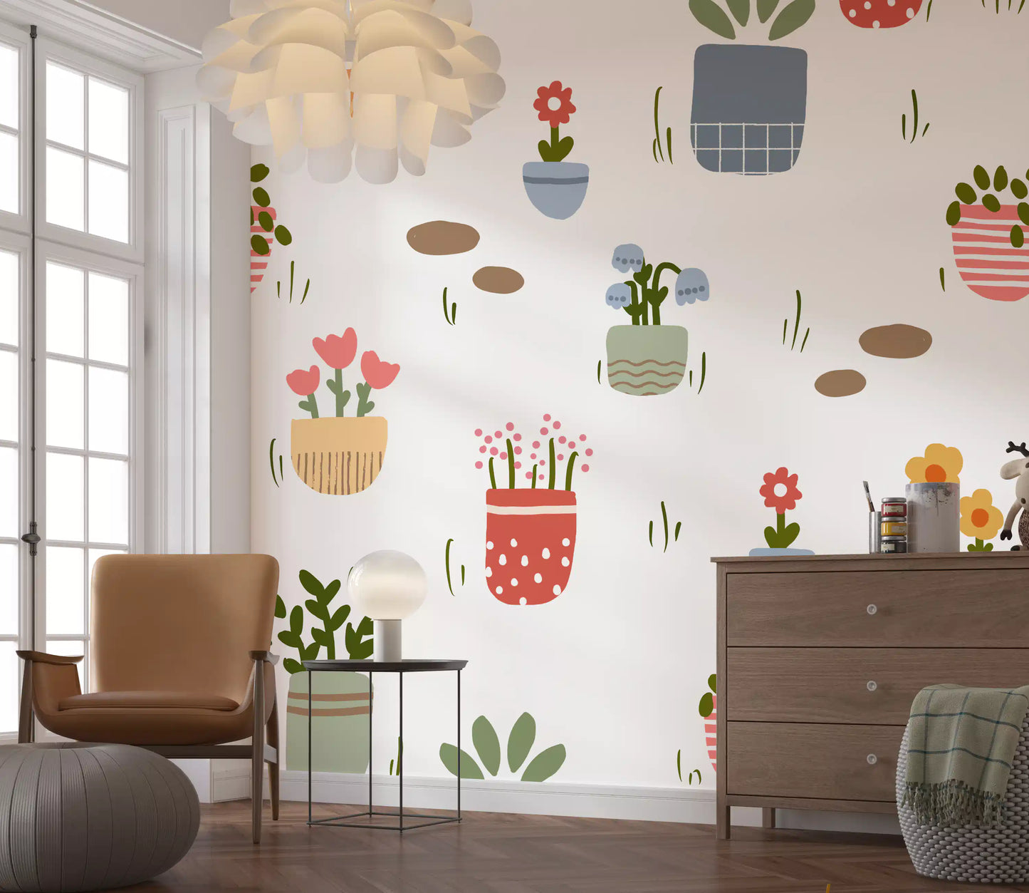 Potted Flower Garden  Wall Mural