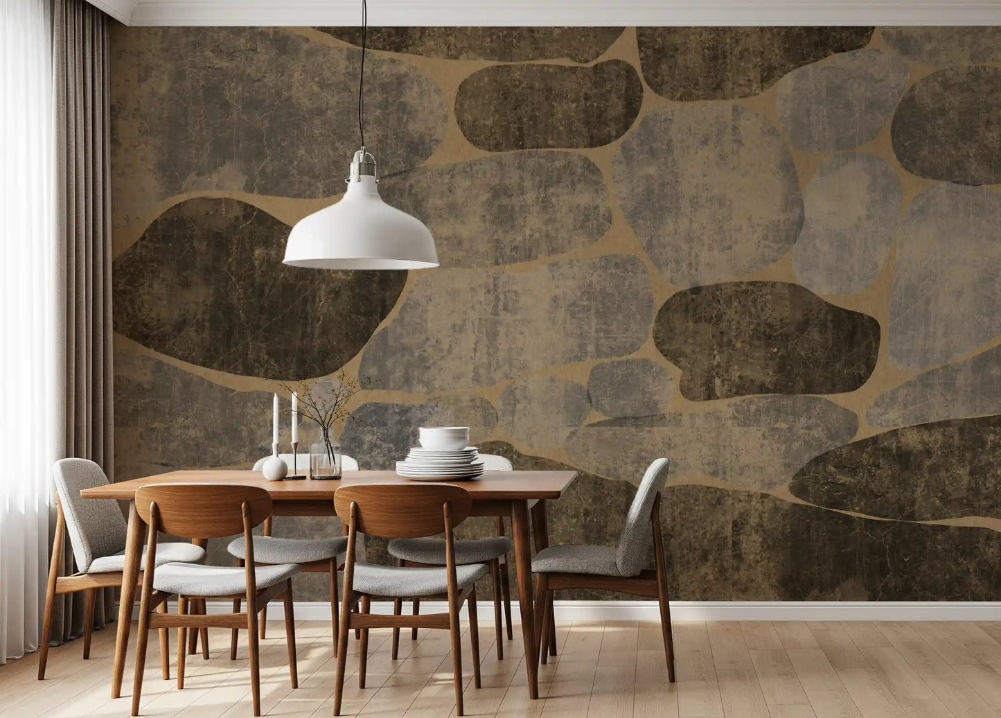 Rustic Earth Cobblestone Stone Wallpaper Wall Mural