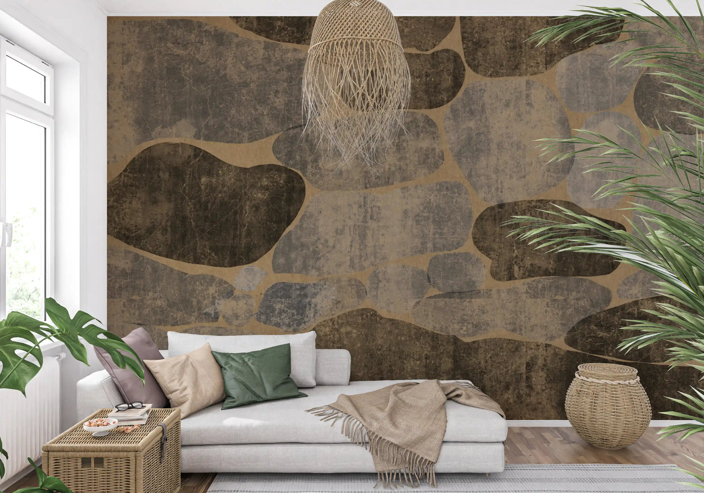 Rustic Earth Cobblestone Stone Wallpaper Wall Mural
