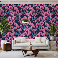 Papier peint Jardin botanique d'orchidées avec papillons 3