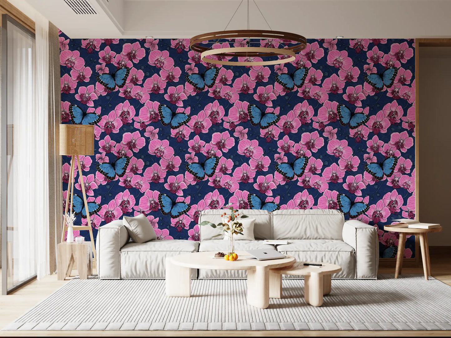 Papier peint Jardin botanique d'orchidées avec papillons 3