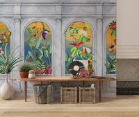 Fresque murale Colonnade tropicale vintage