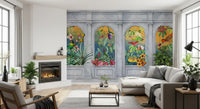 Fresque murale Colonnade tropicale vintage