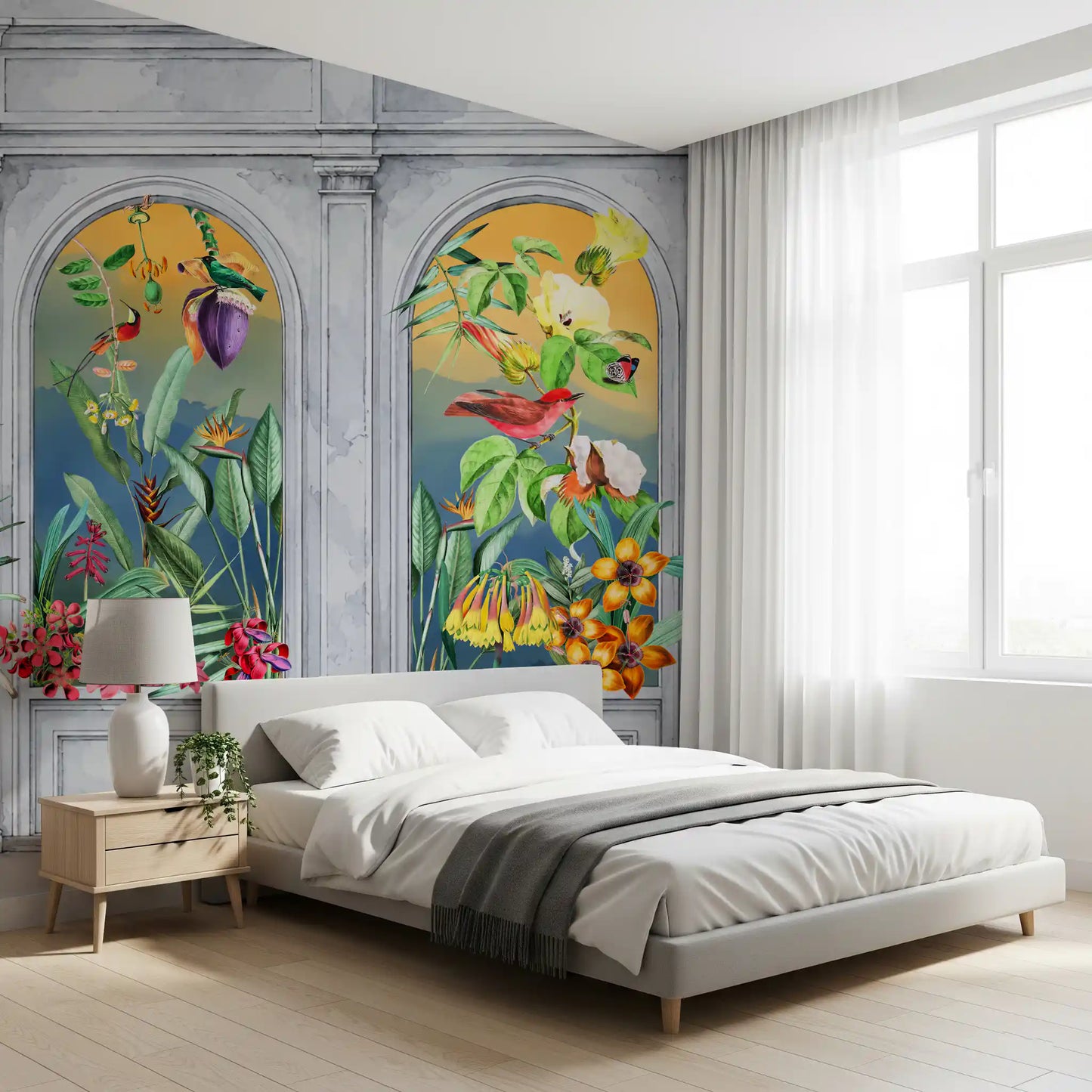 Fresque murale Colonnade tropicale vintage