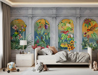 Fresque murale Colonnade tropicale vintage