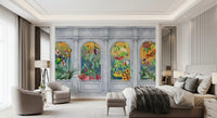 Fresque murale Colonnade tropicale vintage