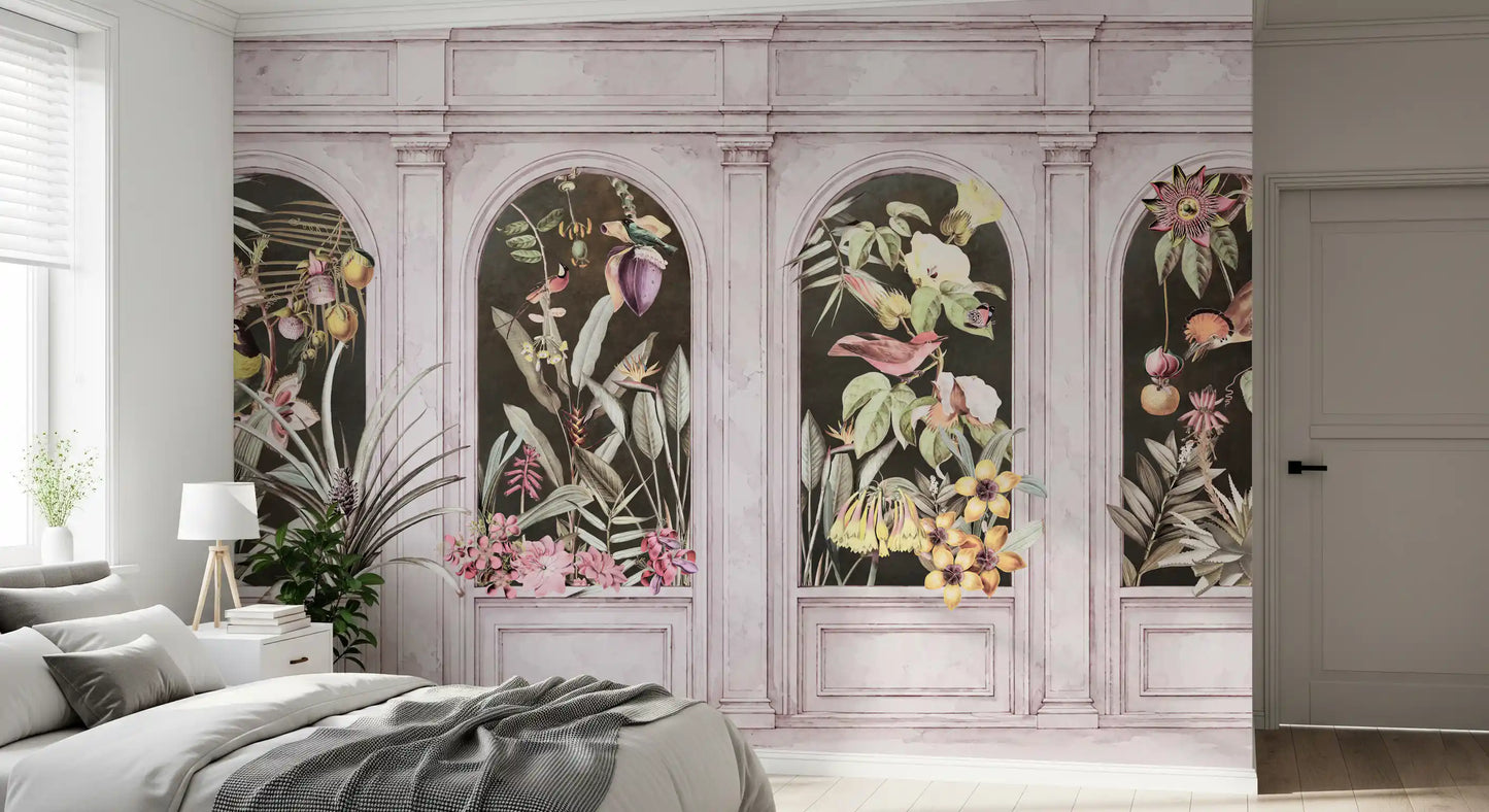Vintage Architektonische Botanische Bogen Wandbild
