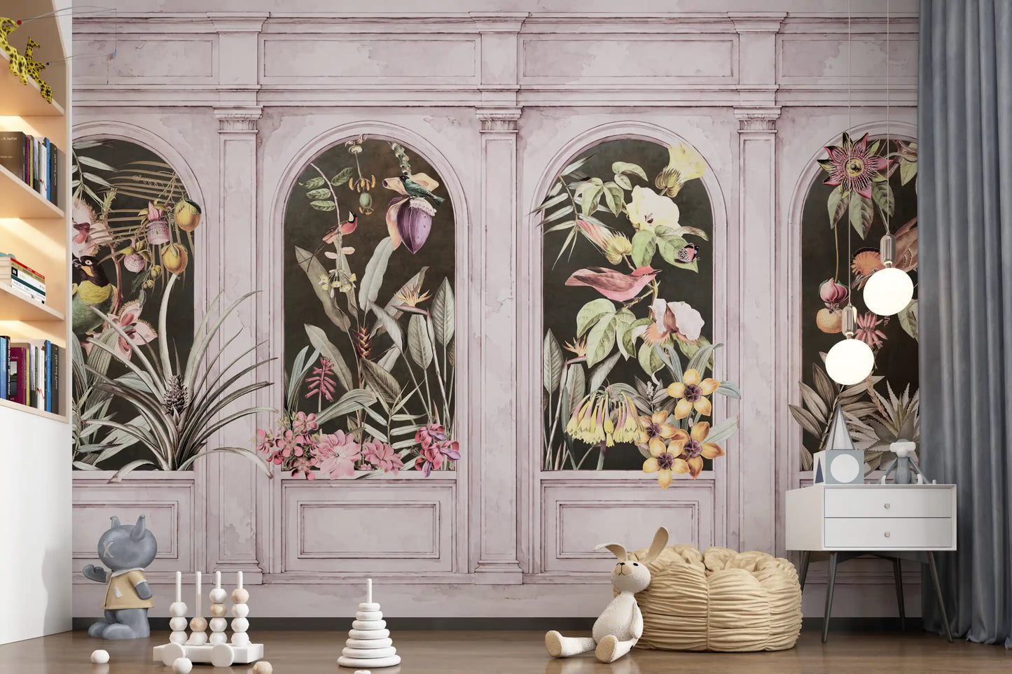 Vintage Architektonische Botanische Bogen Wandbild