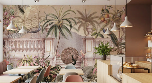 Fresque murale Jardin du Paon Royal