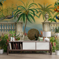 Imperial Peacock Terrace Tropical Wall Mural Wall Mural