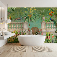 Papier peint panoramique Jardin tropical Palais du Paon vintage