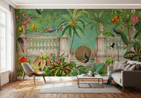 Papier peint panoramique Jardin tropical Palais du Paon vintage